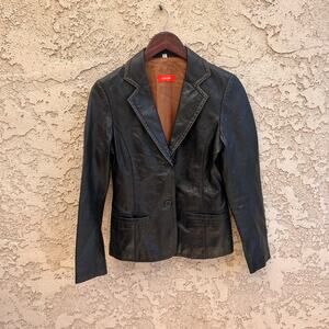 Barney’s New York CO-OP Buttery Soft Black Leather Jacket Size Small